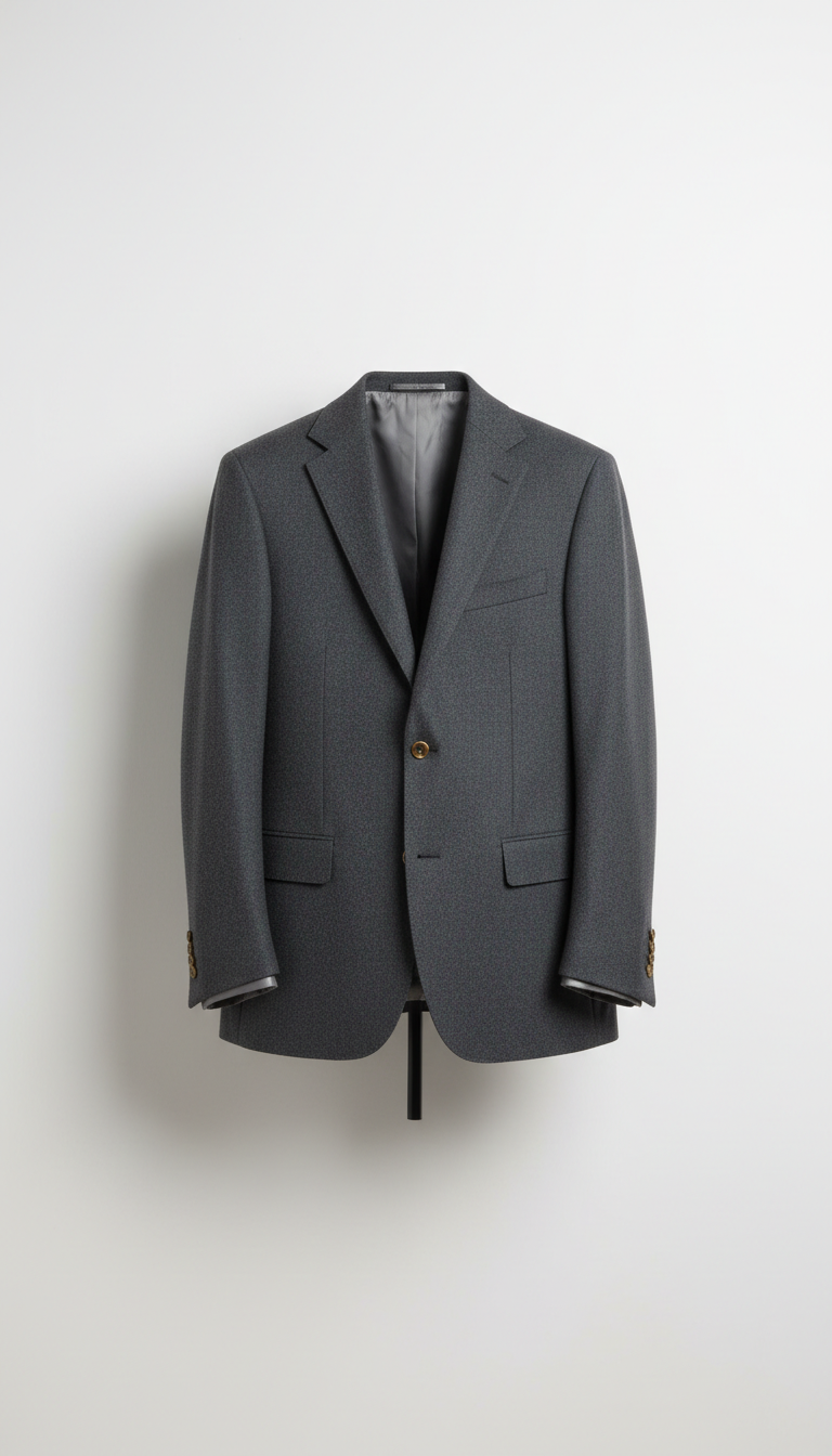 Steel-Grey Wool Jacket Tailored Fit