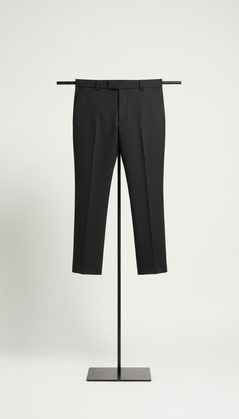 Matte Black Technical Trousers Streamlined